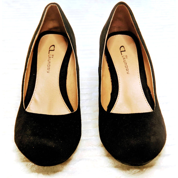 Womens Shoes CL By Laundry Nima Black Wedge Pump 8.5 M NEW - Picture 1 of 13